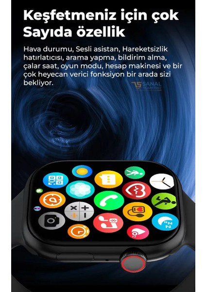 Watch 10 Series Akıllı Saat (2025 Versiyon 2 Kordon Hediyeli)