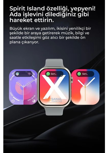 Watch 10 Series Akıllı Saat (2025 Versiyon 2 Kordon Hediyeli)