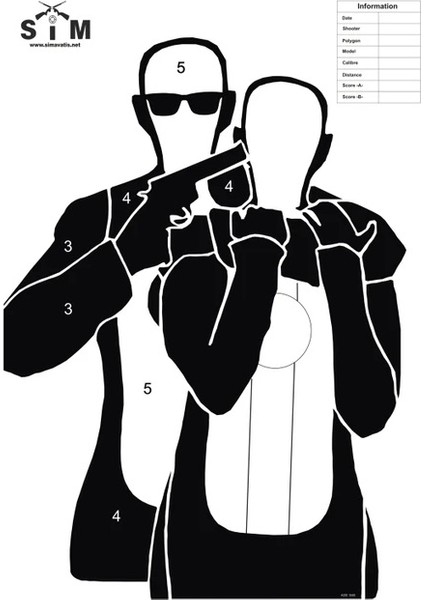 Taktik Hedef Karma Paket 111-104 (20 Adet) 64X90CM (Büyük Boy) Poligon Atış Hedef Kağıdı modelleri