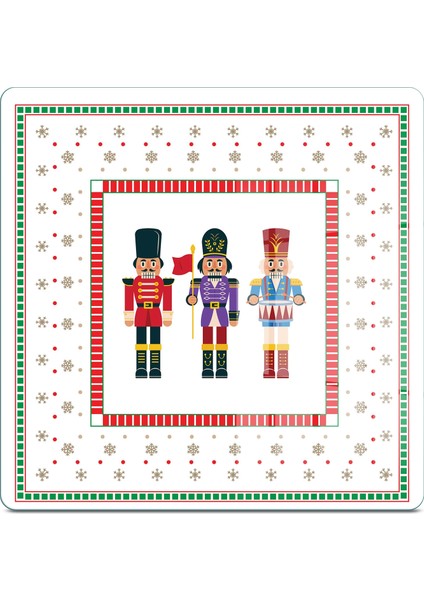 Cam Kesme Tahtası ve Sunumluk Kare Yılbaşı Fındıkkıran Desenli 30X30 cm fiyatları