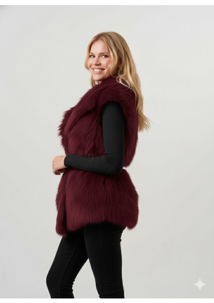 Lıa Kadın Kürk Yelek Kadın Kemerli Kürk Yelek modelleri