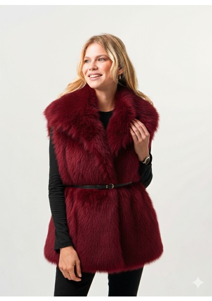 Lıa Kadın Kürk Yelek Kadın Kemerli Kürk Yelek fırsatları