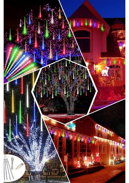 Güneş Enerjili Solar Meteor Kayan LED 8 Tüp Ağaç Bahçe Aydınlatma Rgb indirimleri