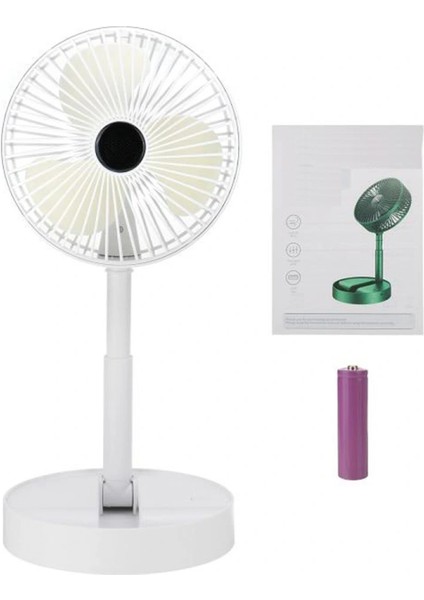 Katlanır Teleskopik Zemin Fanı Yaz Sessiz Masaüstü USB Şarj Edilebilir Taşınabilir Mini Fan