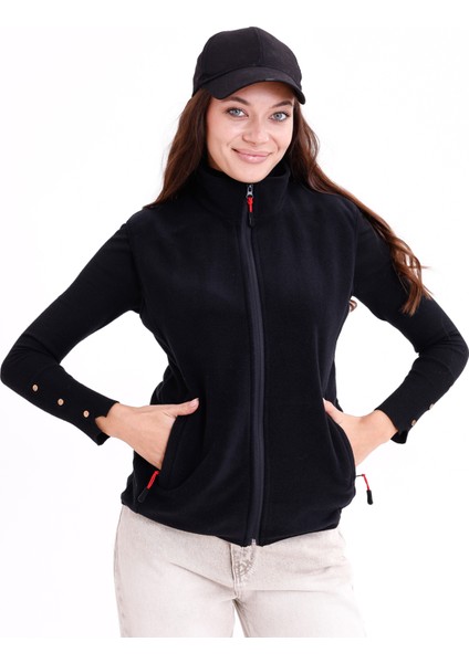 Kadın Slim Fit Tam Fermuarlı Polar Yelek