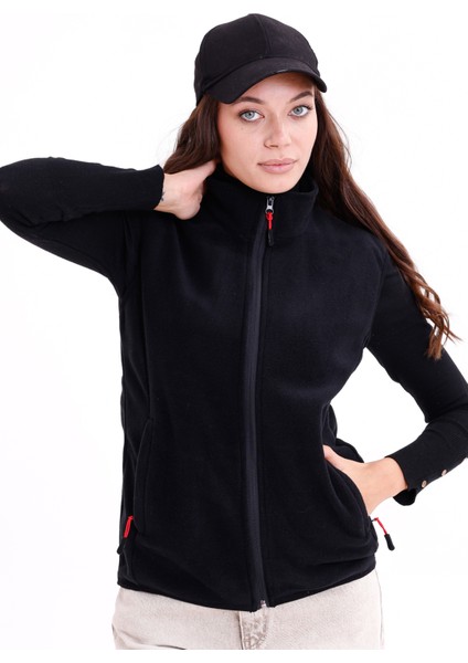 Kadın Slim Fit Tam Fermuarlı Polar Yelek