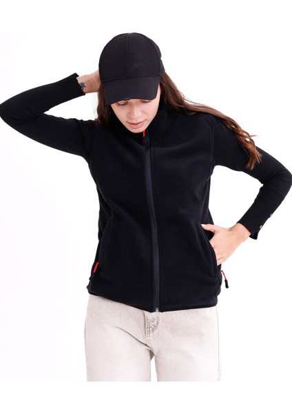 Kadın Slim Fit Tam Fermuarlı Polar Yelek