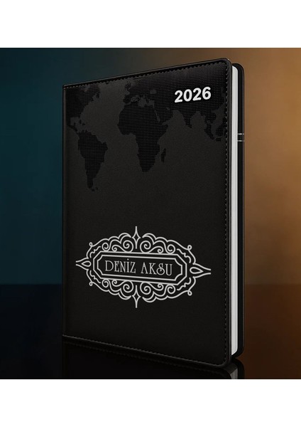 Kişiye Özel Isimli Termo Sert Kapak 2026 Siyah Ajanda -11, Öğretmenler Günü Hediyesi, Yeni Iş Hediyesi