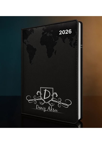 Kişiye Özel Isimli Termo Sert Kapak 2026 Siyah Ajanda -10, Öğretmenler Günü Hediyesi, Yeni Iş Hediyesi