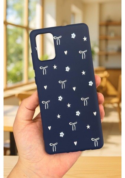 Samsung Galaxy A51 Uyumlu Mini Fiyonk Desenli Silikon Darbe Emici Klasik Korumalı Rubber Kılıf
