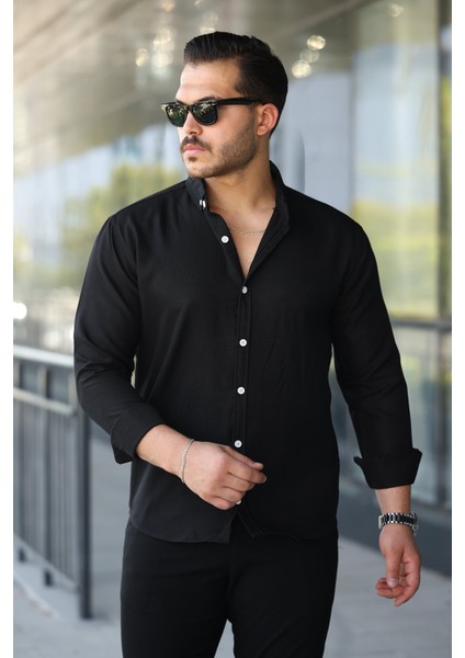 Erkek Uzun Kollu Regular Sofya Keten Gömlek
