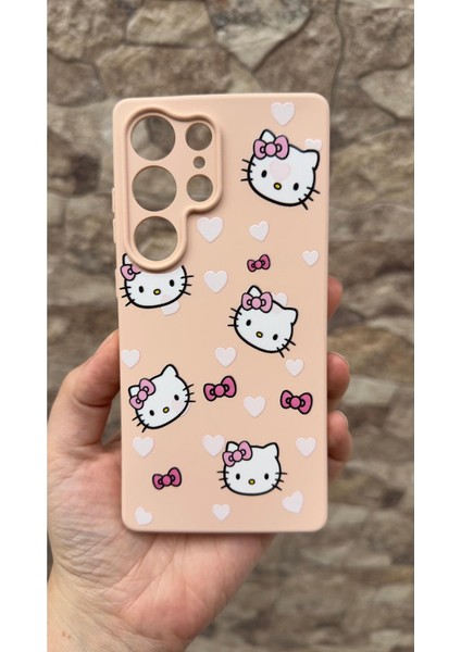 Samsung Galaxy S25 Ultra Hello Kitty Desenli Pudra Silikon Darbe Emici Rubber Kılıf fiyatları