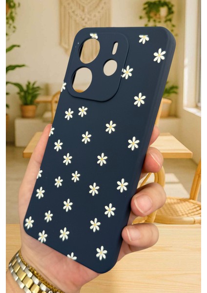 Xiaomi Redmi Note 14 - Mini Papatya Desenli Silikon Darbe Emici Klasik Korumalı Rubber Kılıf modelleri