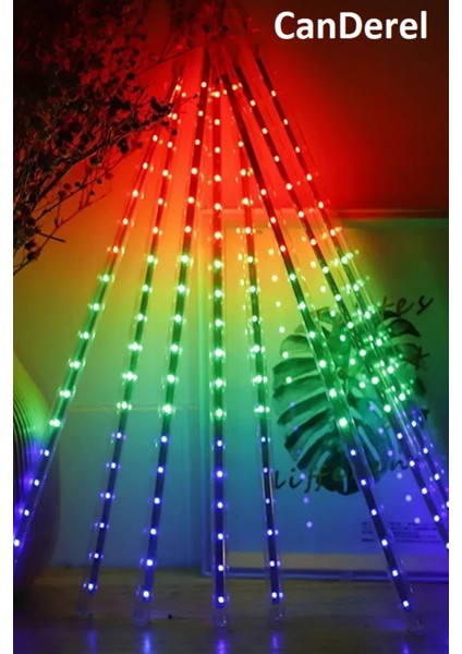 8li Kayan Meteor LED Işık Renkli Bahçe Ev Dekor Ağaç Süsleme Kayan Işıklar modelleri
