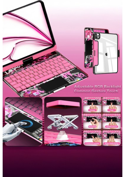 Naidun ipad Pro 12.9 Inç ile Uyumlu Geliştirilmiş 360° Dönebilen Klavye fiyatları