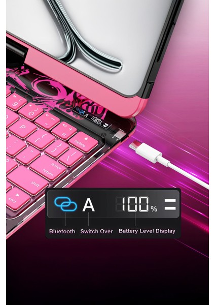 Naidun ipad Pro 12.9 Inç ile Uyumlu Geliştirilmiş 360° Dönebilen Klavye modelleri