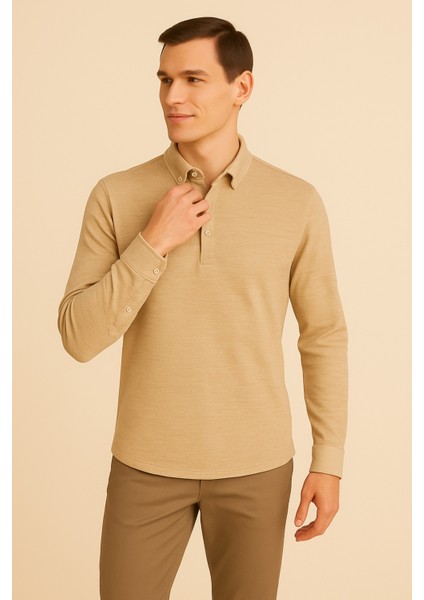 Erkek Yarım Pat Düğmeli Gömlek