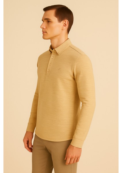 Erkek Yarım Pat Düğmeli Gömlek