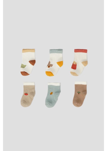 6 Çift Newborn Anti-Bakteriyal Yeni Doğan ve Bebek Çorabı 0-6 Ay