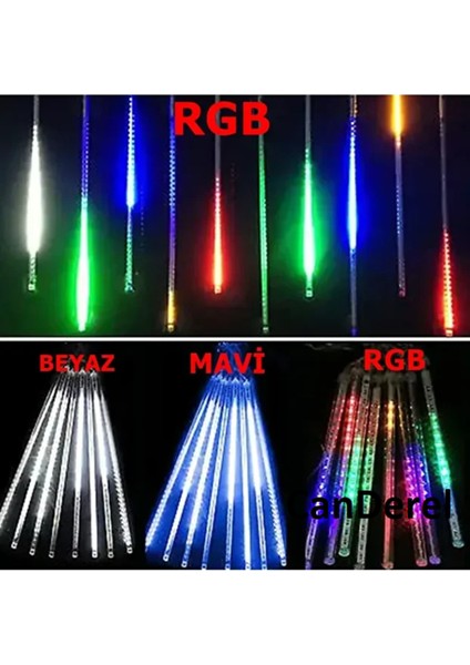 8li Kayan Meteor LED Işık Renkli Bahçe Ev Dekor Ağaç Süsleme Kayan Işıklar fırsatları