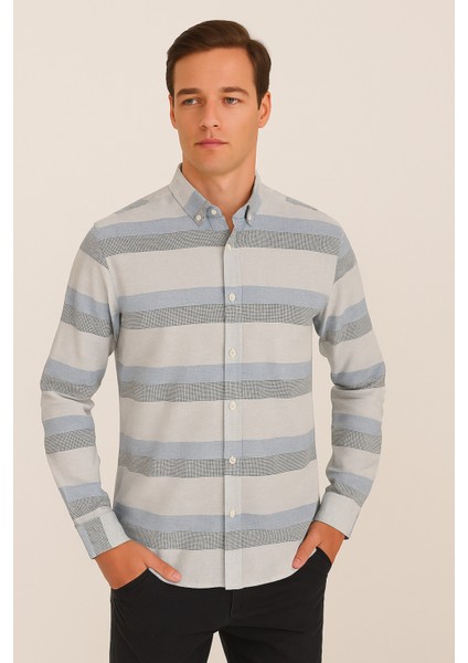 Erkek Kareli Cepsiz Çizgili Gömlek fırsatları