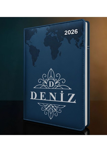 Kişiye Özel Isimli Termo Sert Kapak 2026 Lacivert Ajanda -14, Öğretmenler Günü Hediyesi, Yeni Iş Hediyesi