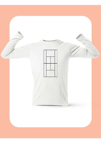 Tenis Saha Uzun Kollu Beyaz Tişört