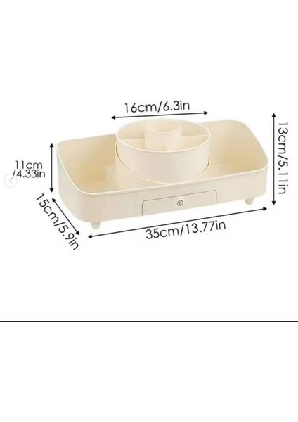 Aydınlatmalı Aynalı Döndürülebilir Makyaj Düzenleyici indirimleri