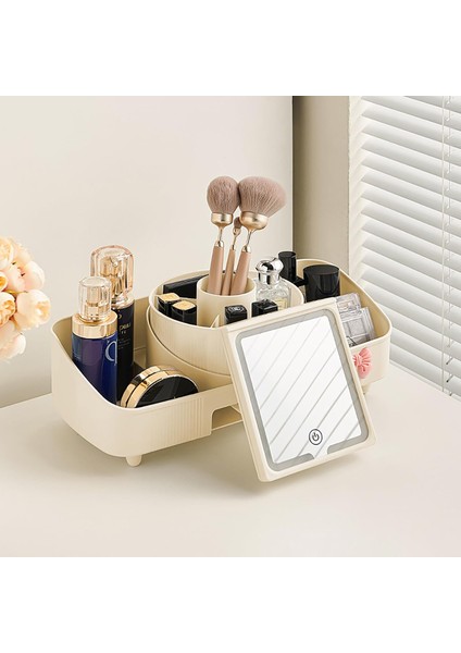 Aydınlatmalı Aynalı Döndürülebilir Makyaj Düzenleyici
