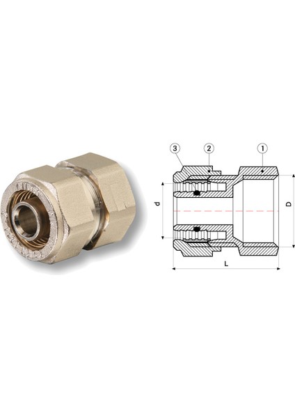 Iç Dişli Pex Rakor 16MMX1/2"