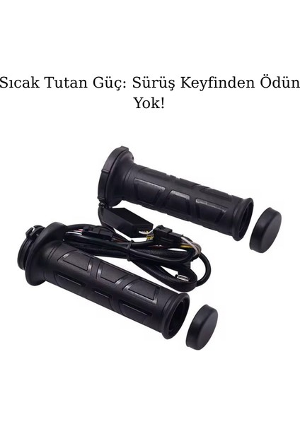 Isıtmalı Motosiklet Elcik – Sensörlü, Su Geçirmez, 2.2 cm Gidon Uyumlu Kauçuk Isıtıcı El Tutacağı modelleri