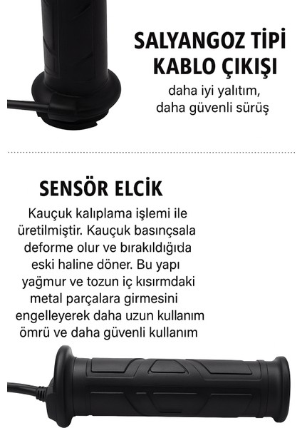 Isıtmalı Motosiklet Elcik – Sensörlü, Su Geçirmez, 2.2 cm Gidon Uyumlu Kauçuk Isıtıcı El Tutacağı indirimleri