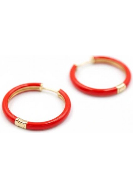 Ieg Mineli Halka Küpe - Kırmızı fiyatları