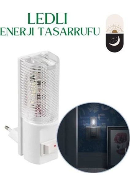 LED Gece Lambası 220V 50Hz 0.5W Enerji Tasarruflu – Prize Takılan