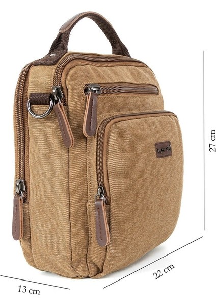 Kanvas El Omuz Çantası Ile Pratik Kullanım Kahverengi fiyatları