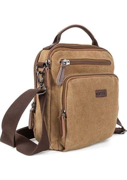 Kanvas El Omuz Çantası Ile Pratik Kullanım Kahverengi indirimleri