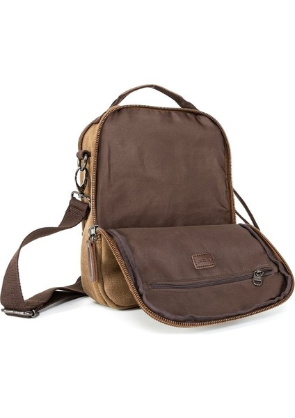 Kanvas El Omuz Çantası Ile Pratik Kullanım Kahverengi