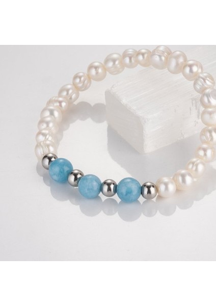 Gerçek Inci Mavi Kuvars Taşı Bileklik MKT.1.10001.2 modelleri
