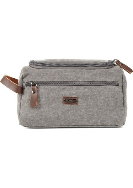 Şıklıkta Sınır Tanımayan Çanta Su Geçirmez Kanvas Kumaş Traş Ve Makyaj El Çantası Gri