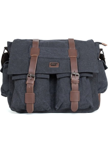 Pratik Kullanımın Adı Su Geçirmez Ve Çok Fonksiyonlu 15,6 İnc Laptop Bölmeli Postacı Çantası Siyah