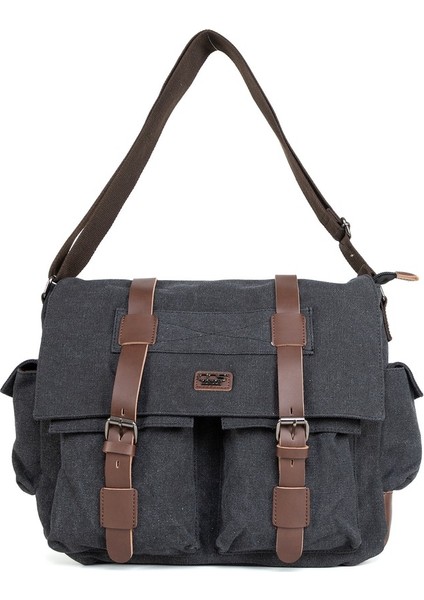 Pratik Kullanımın Adı Su Geçirmez Ve Çok Fonksiyonlu 15,6 İnc Laptop Bölmeli Postacı Çantası Siyah indirimleri