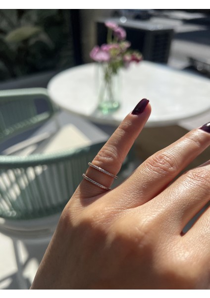 Çift Sıralı Tamtur Gümüş Serçe Parmak Yüzük fiyatları