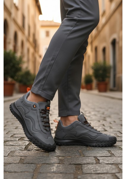 Füme Bağcıklı Kaymaz Taban Erkek Spor Ayakkabı Mosk 2049 M modelleri