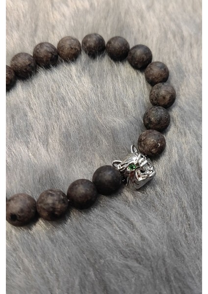 Lastikli Doğal Kahverengi Jasper Taşlı Erkek Bileklik EY40 modelleri