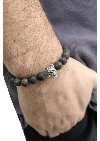 Lastikli Doğal Kahverengi Jasper Taşlı Erkek Bileklik EY40 fırsatları