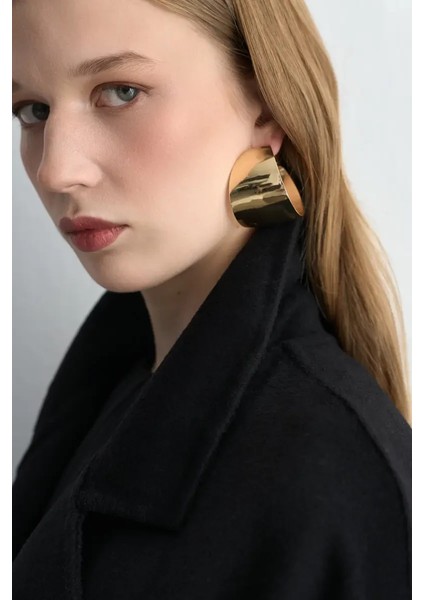 Kalın Gold Halka Küpe - Gold