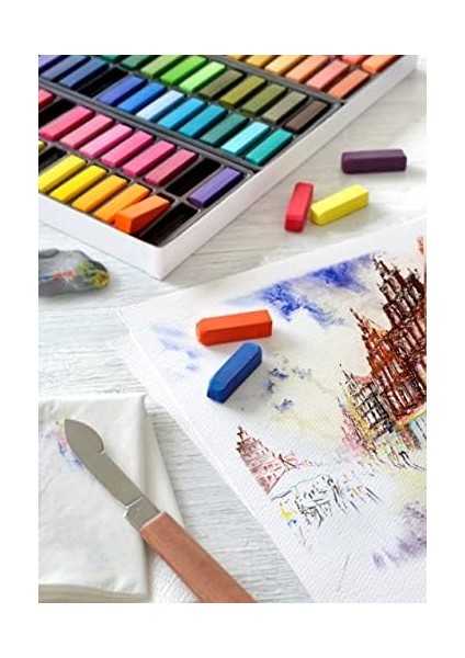 Studio Mini Toz Pastel, 24 Renk, Yarım Boy, Yüksek Pigment, Parlak Renkler, Fiksatif Uyumlu, Tebeşir Bazlı Soft Pastel fiyatları