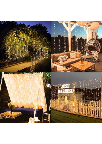 Saçak LED Işık 8 Ayrı Mod 2MX2M ( 200 cm x 200 cm ) Perde Fişli LED Animasyonlu Lamba Işık fiyatları