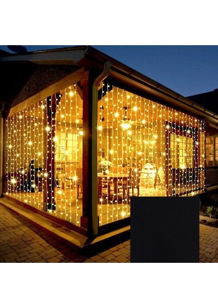 Saçak LED Işık 8 Ayrı Mod 2MX2M ( 200 cm x 200 cm ) Perde Fişli LED Animasyonlu Lamba Işık