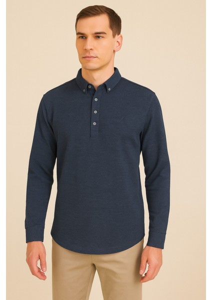 Erkek Yarım Pat Düğmeli Gömlek